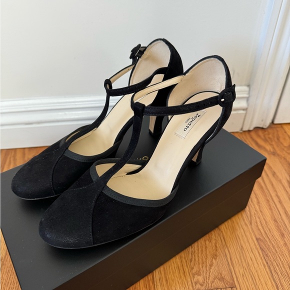 Repetto Salomes Lambskin Leather Black Carbon T-Strap Heels Ballroom 38.5 - Picture 5 of 14